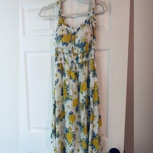 Derek Heart Yellow and Green Spaghetti Strap Sundress